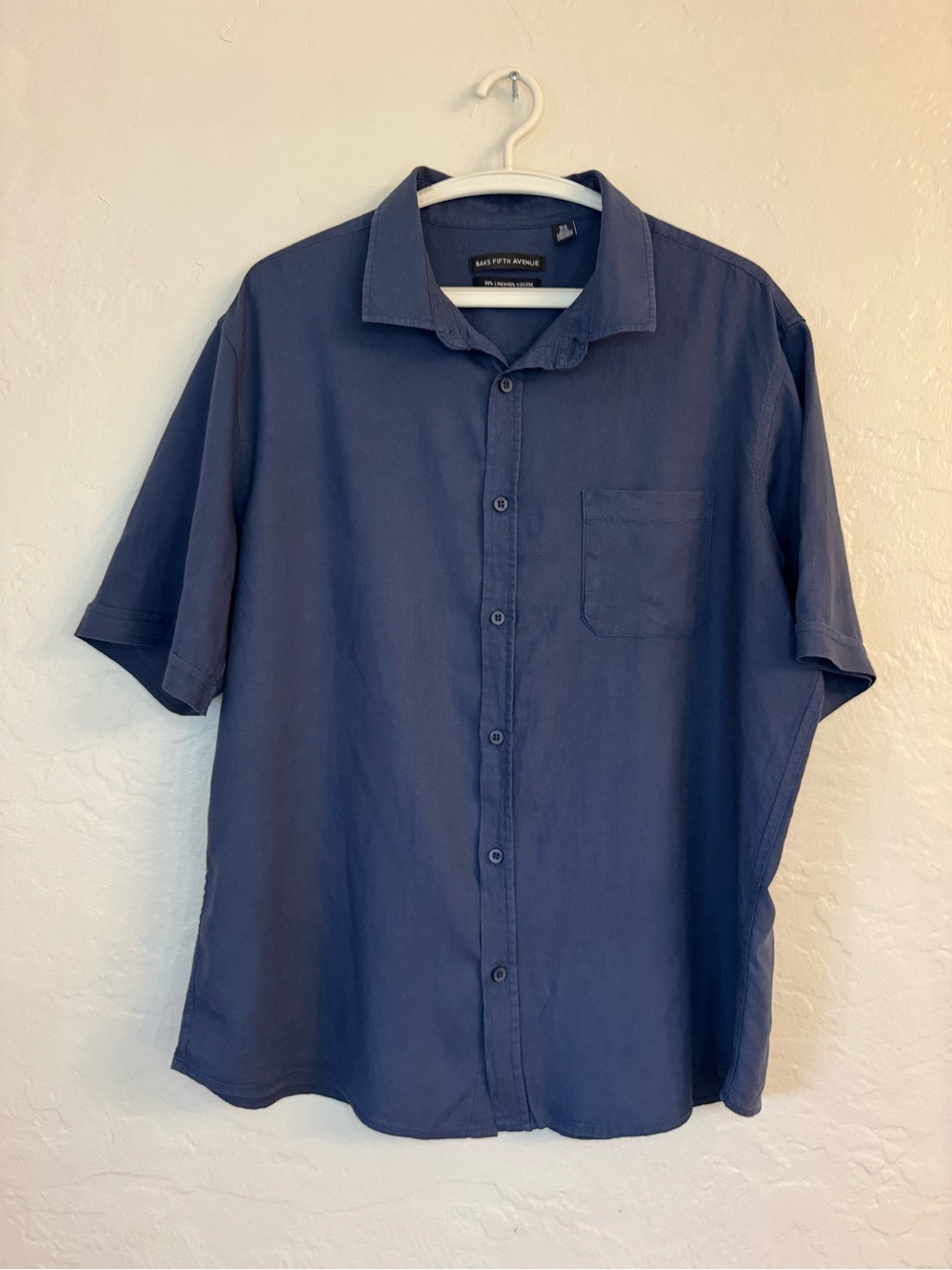 Casual Navy Short-Sleeve Button-Up Shirt - Men